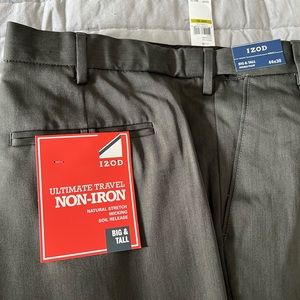 Charcoal mens izod dress slack NWT